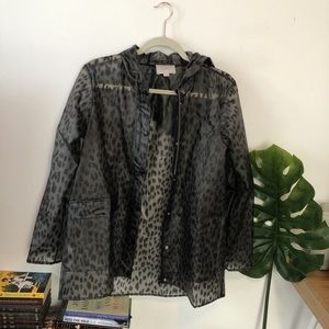 LOFT clear leopard rain coat